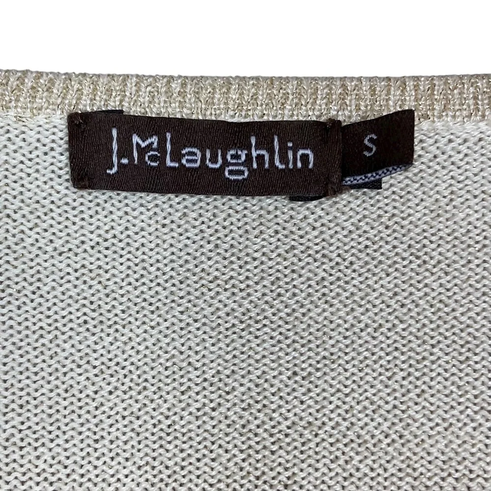J.McLaughlin metallic gold sweater with Ruffle Cuffs